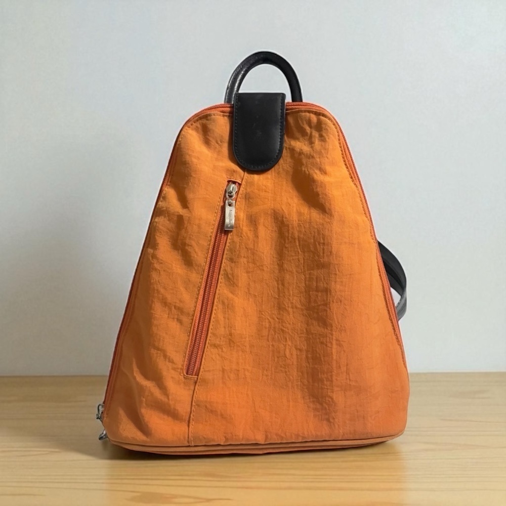 VTG Baggallini Metro Convertible Backpack Nylon Rust Orange Red